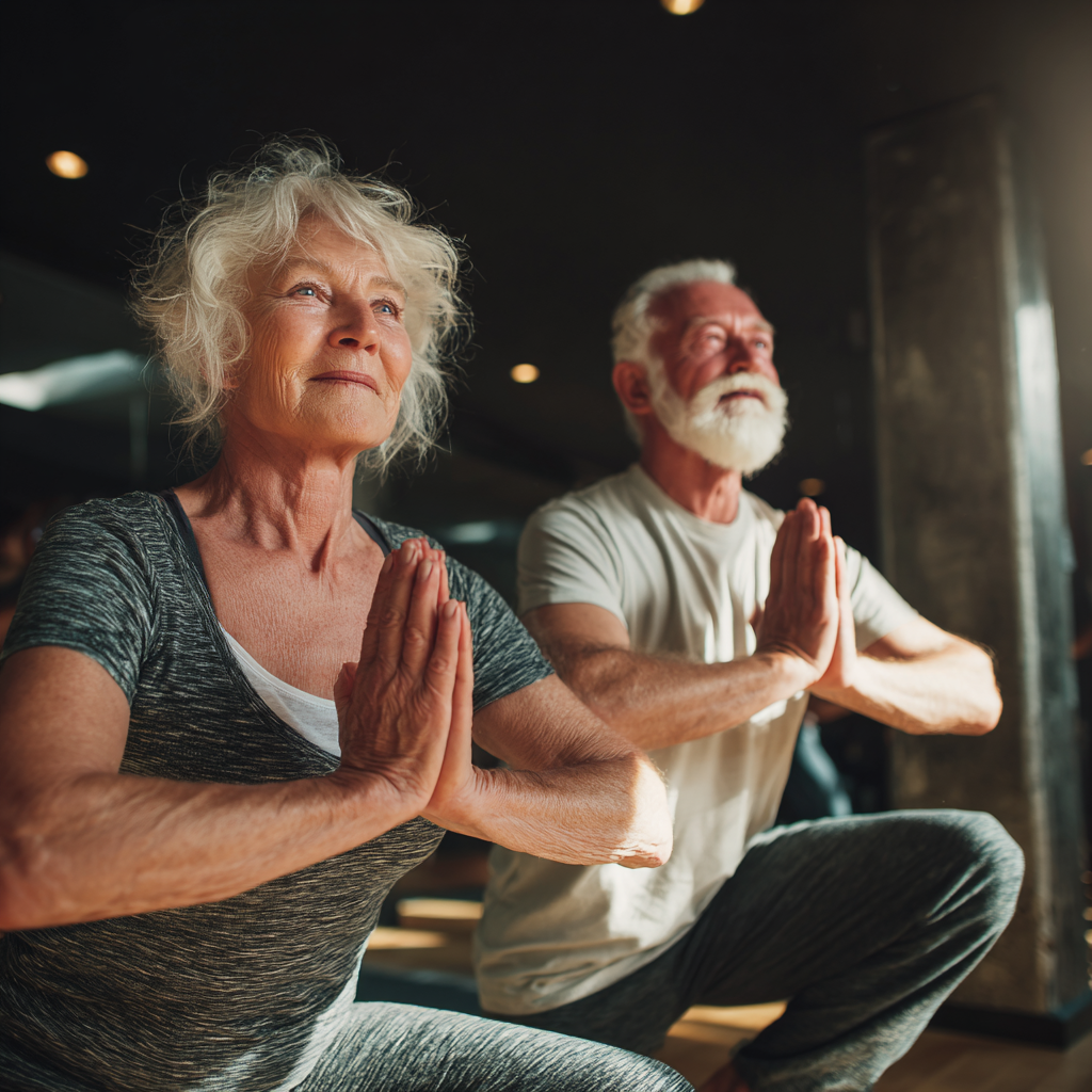 Yogamatte und Teetasse am Fenster bei Morgenlicht